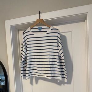 CeCe Navy and White Striped Top